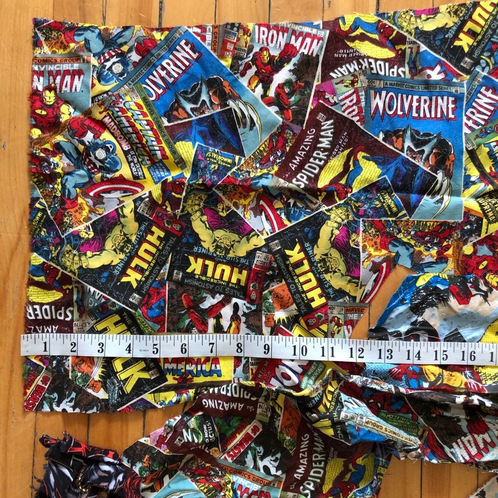 Marvel Super Hero Quilting Cotton Fabric Scraps DIY Craft Spider-Man Black Widow